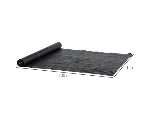 Outsunny Malla Antihierbas Malla Antimaleza 1x100 m Malla Geotextil 60 g/m² para Control de Malezas y Malas Hierbas de Jar...