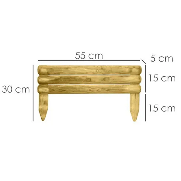 Valla baja Papillon fija marrón puro 15/30x55x5 cm para Jardín en Balcón