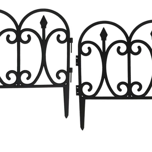 Valla jardinera Antique negro 60x33 cm de Acero Galvanizado