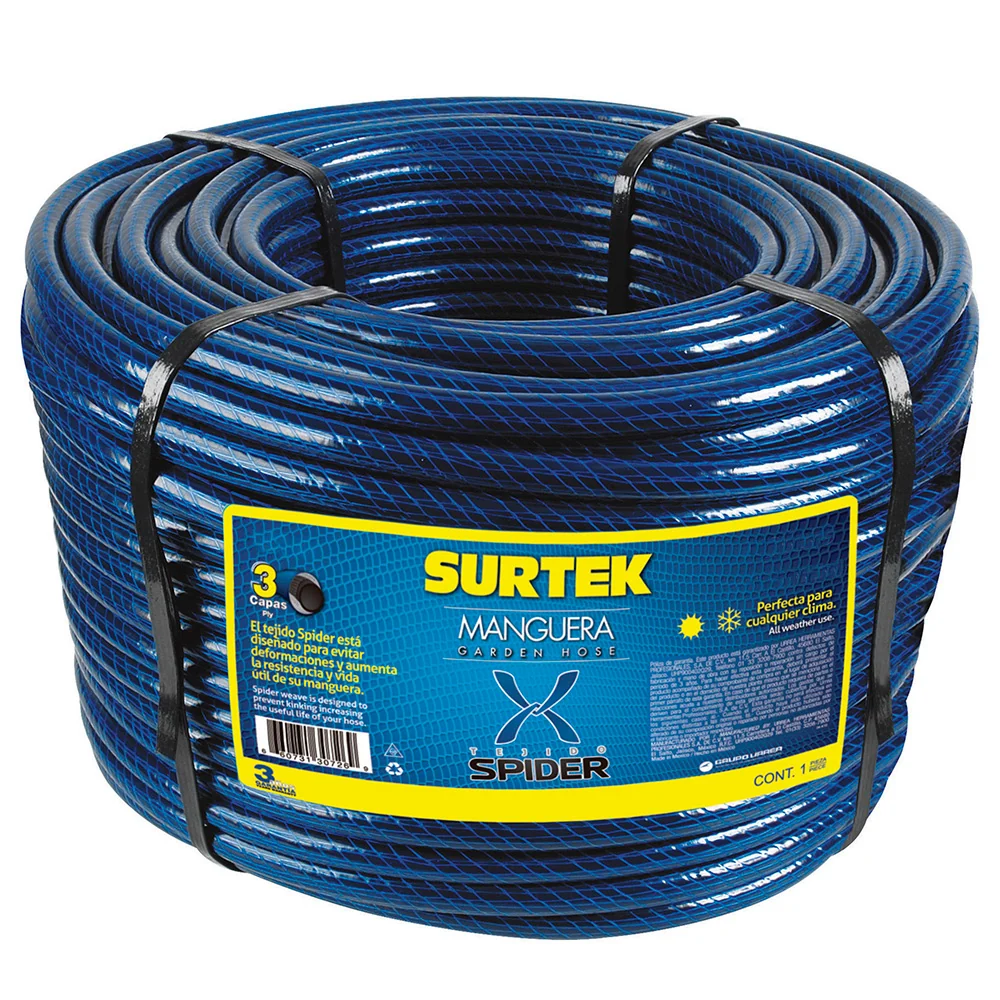 Alta Presión Manguera para jardín tejido spider en rollo 1", 100 m Surtek