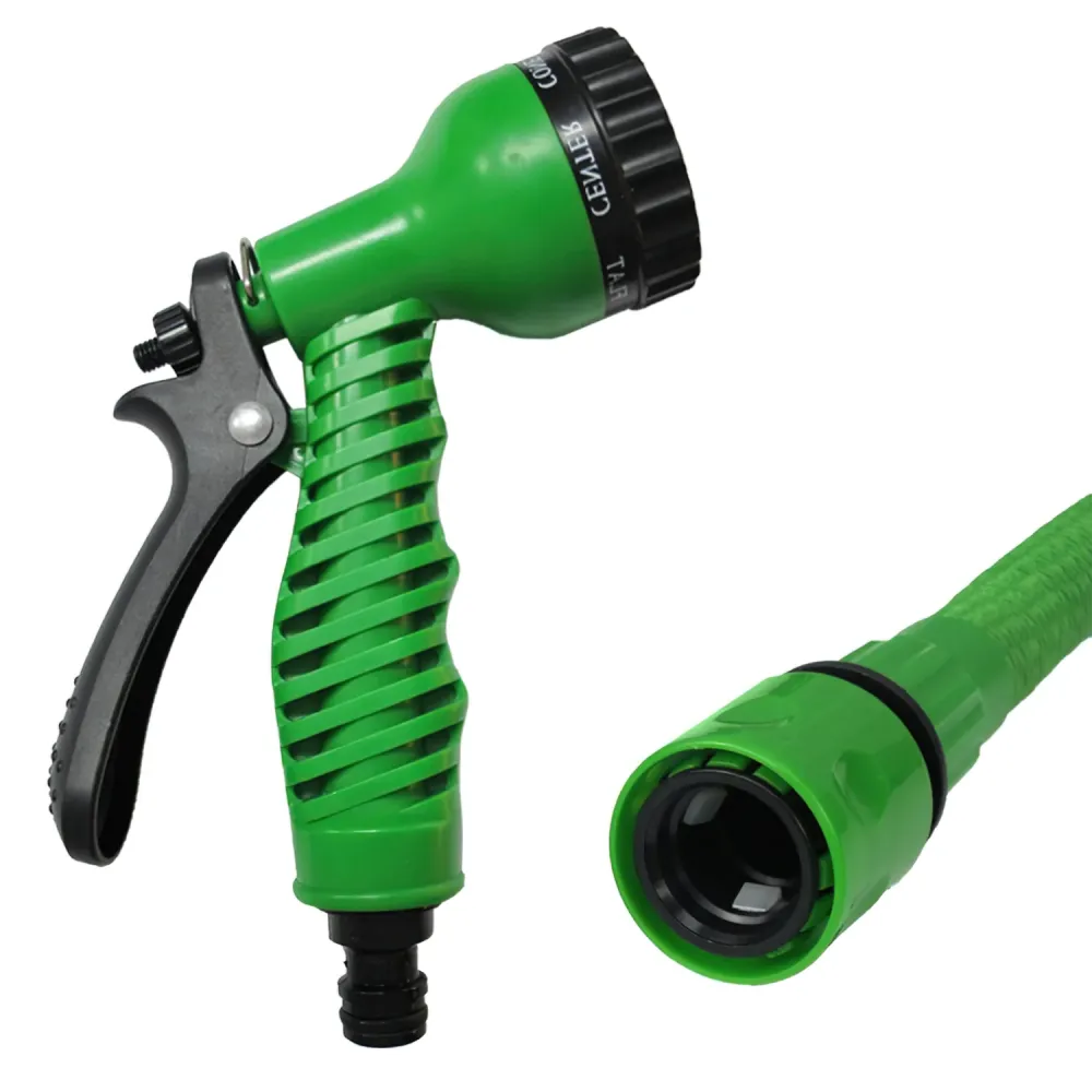 Difusor de Bajo Caudal Manguera Extensible Riego Compacto 5 15 Metros Con Pistola 7 Posiciones