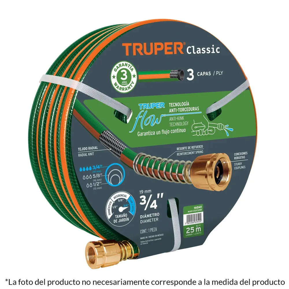 Difusor de Bajo Caudal Manguera 1/2" reforzada 3 capas 10 m conexiones de metálico