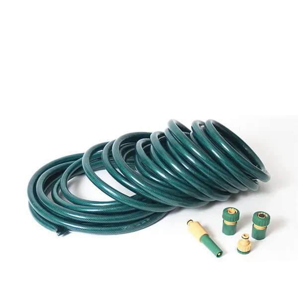 Manguera con accesorios verde 15 metros para Jardines Grandes