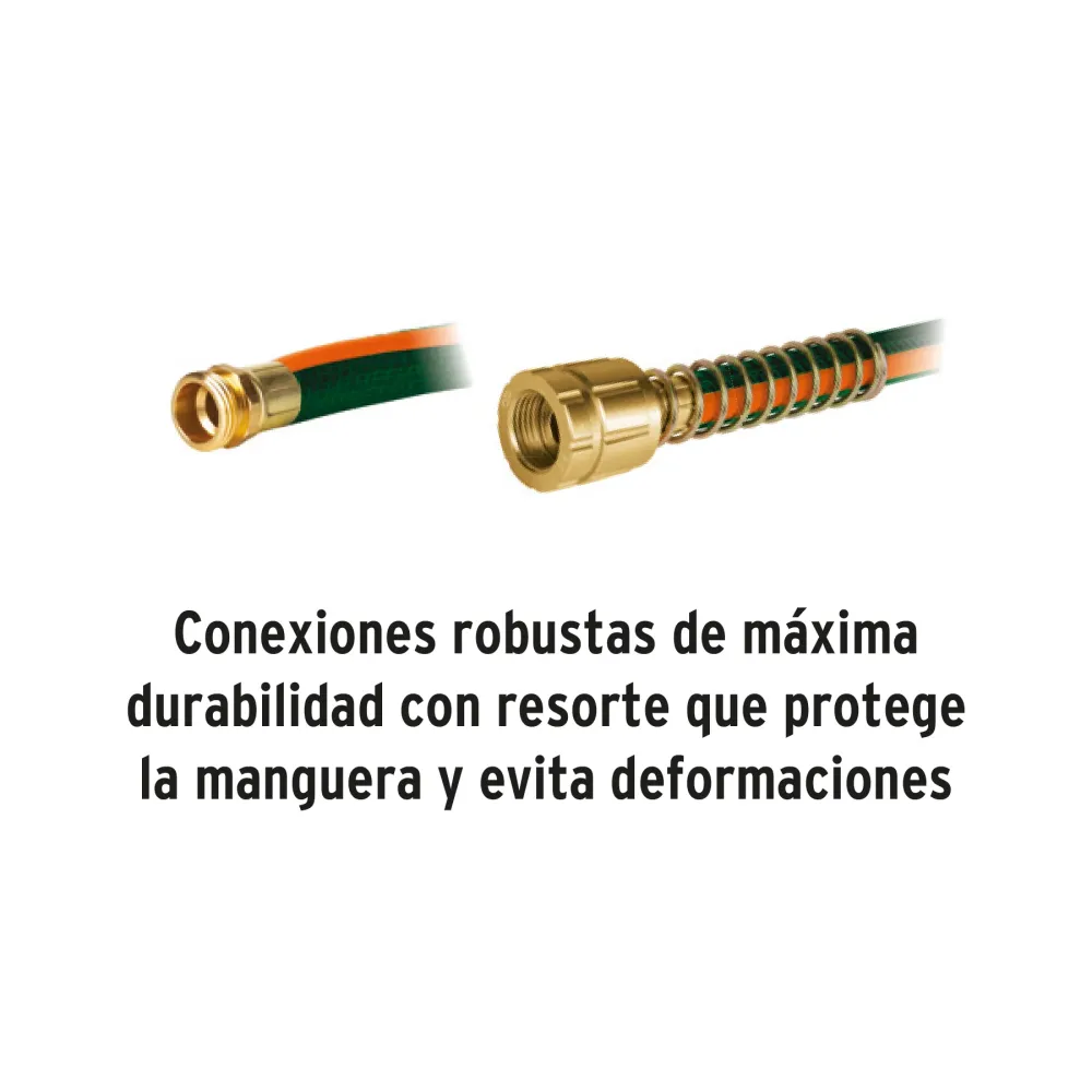 Manguera 1/2", reforzada 3 capas, conexiones de metálico, 25 m