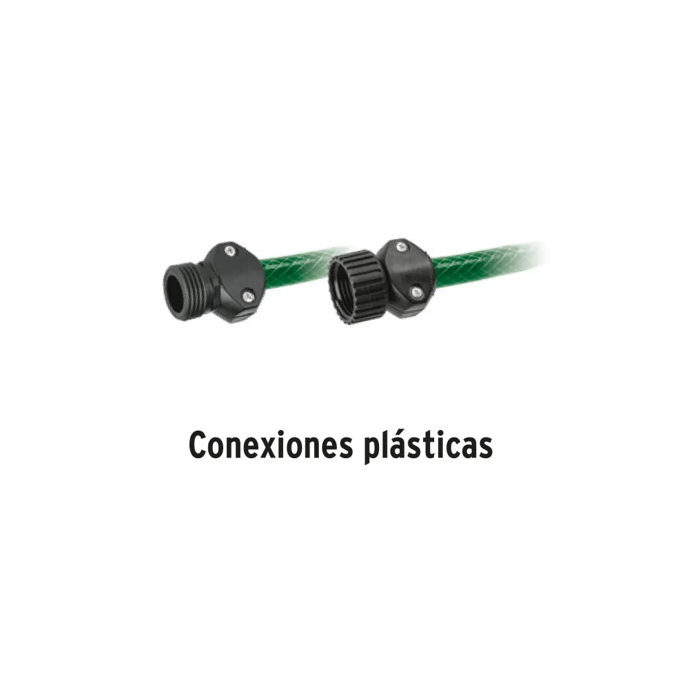 Manguera 1/2", reforzada 3 capas, 15 m, pretul (Certificado IPX4)
