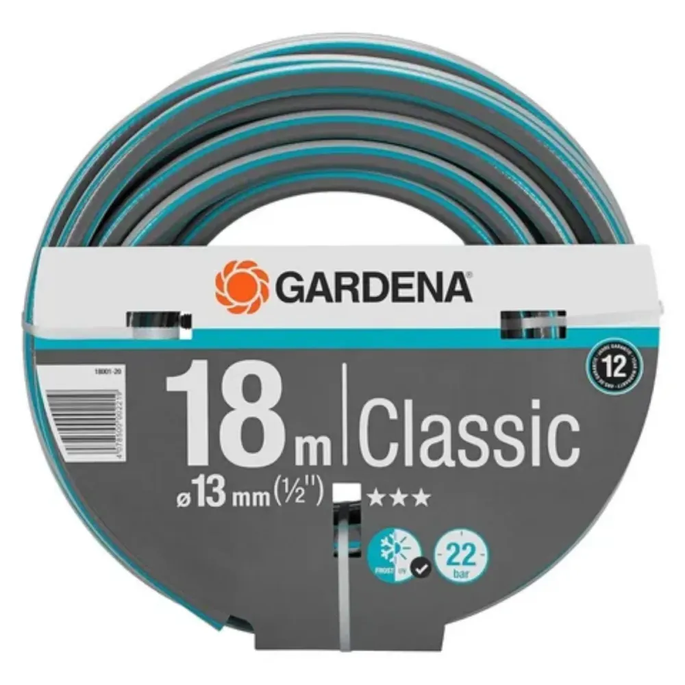 Manguera De Riego Clásico 1/2 18 M 18002-20 Alemania GARDENA 18002-20 para Jardines Grandes