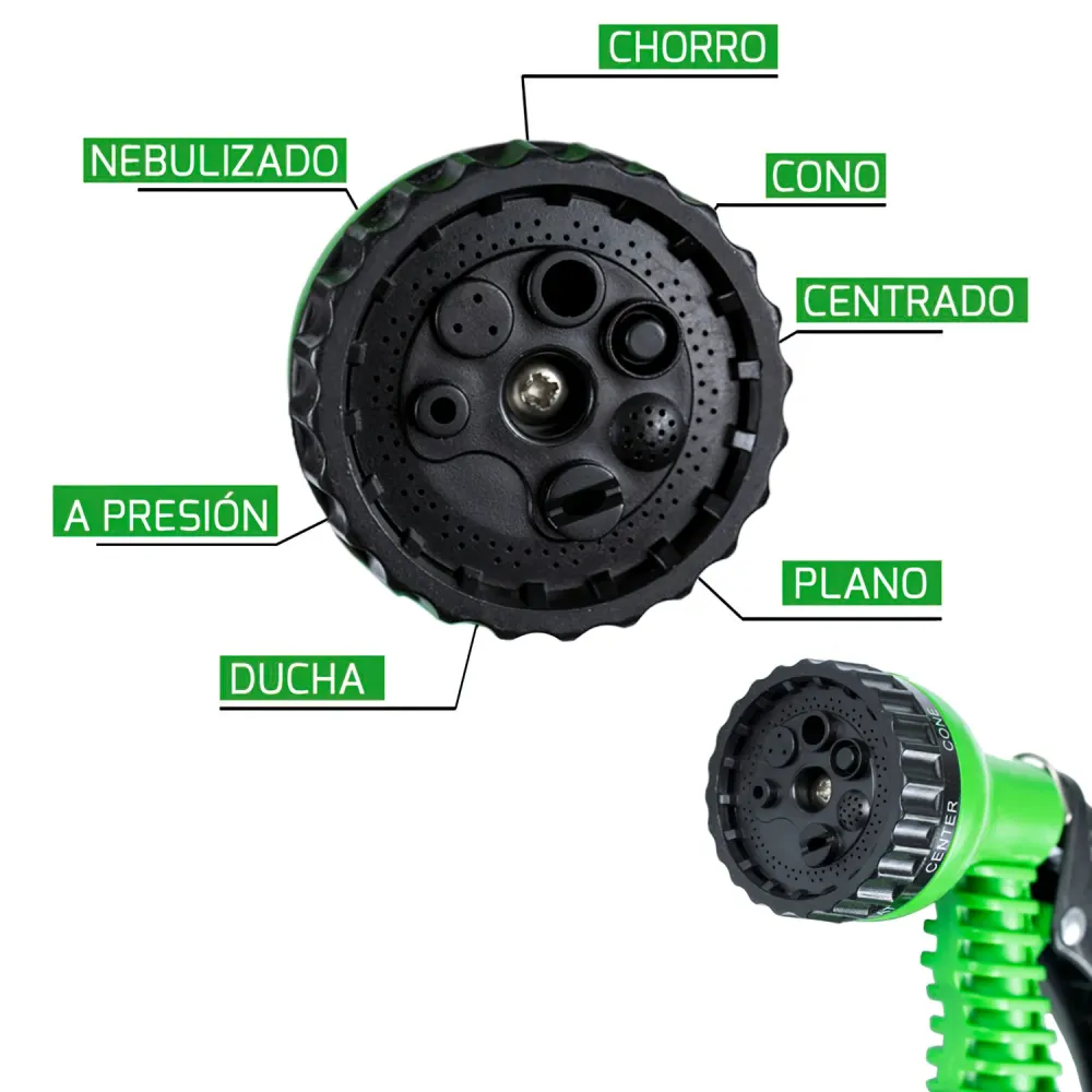 Programador de Riego Digital Manguera Extensible Riego 5 15 Metros Con Pistola De 7 Posiciones