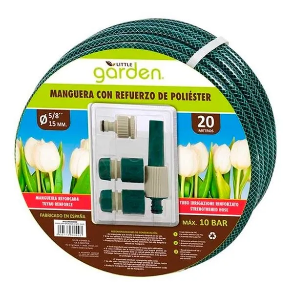 Programador de Riego Digital Manguera reforzada 20 metros con accesorios Little Garden