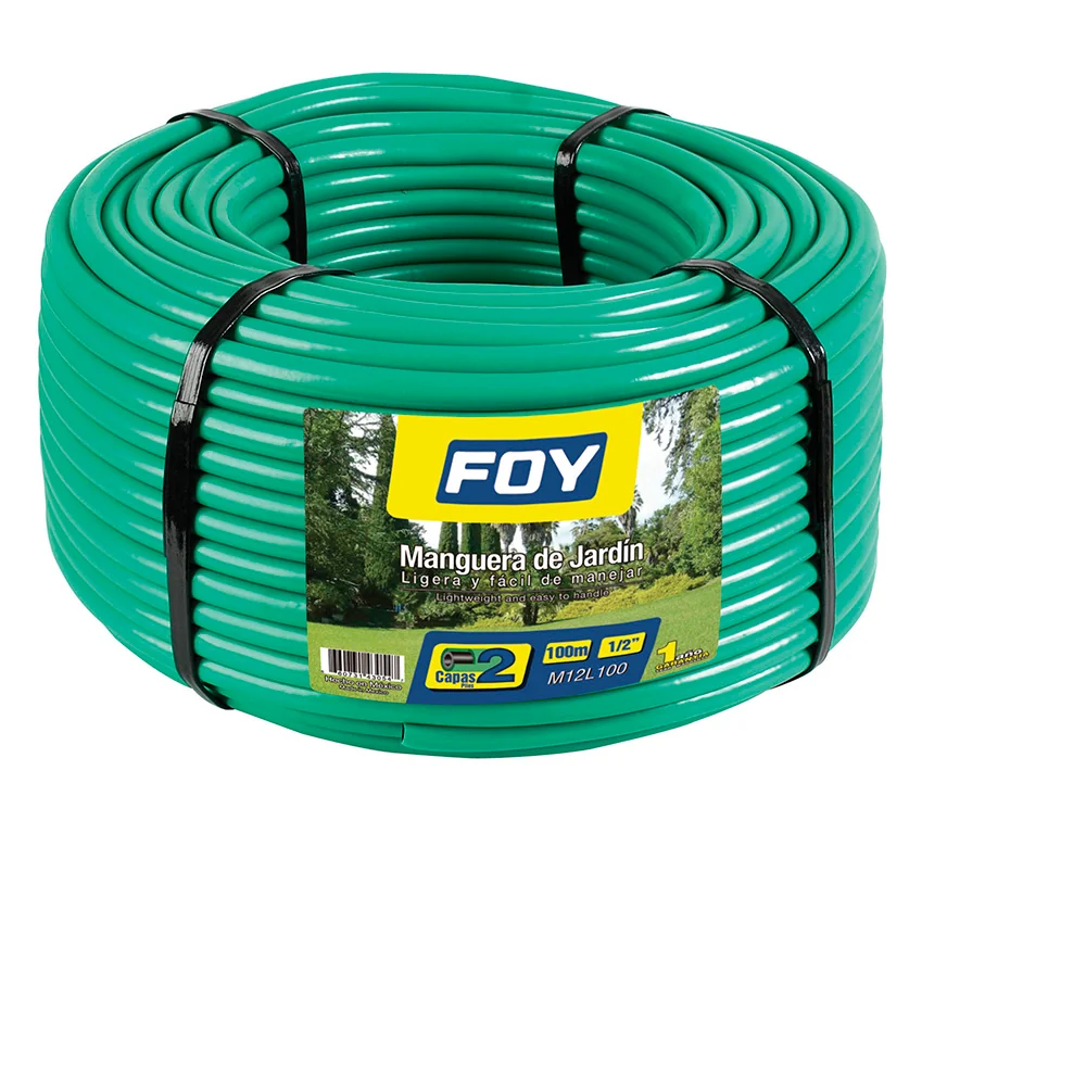 Resistente la Intemperie Manguera para jardín lisa en rollo 2 capas 1/2", 100 m Foy