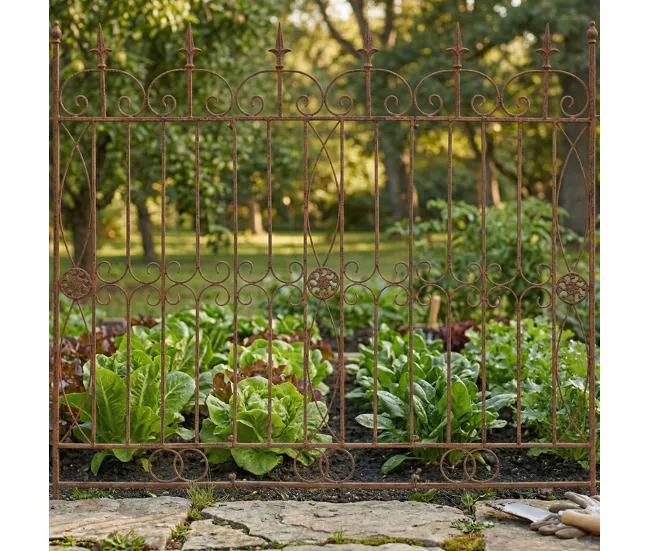 Sensor de Lluvia set de 4 Vallas de jardín Mangold Acero Marrón antiguo 1X124X116 cm