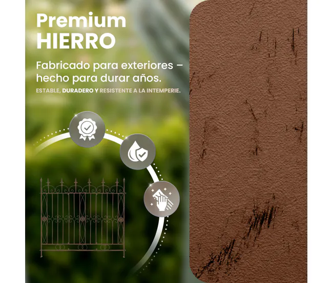 Sensor de Lluvia set de 4 Vallas de jardín Mangold Acero Marrón antiguo 1X124X116 cm