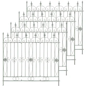 set de 4 Vallas de jardín Mangold Acero Verde antiguo 1X124X116 cm con Tecnologí de Ahorro