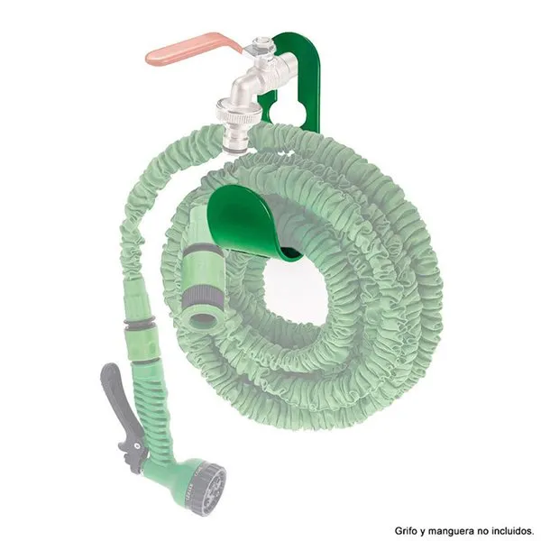 Soporte para mangueras extensibles Saturnia verde 22x9 cm para Jardines Grandes