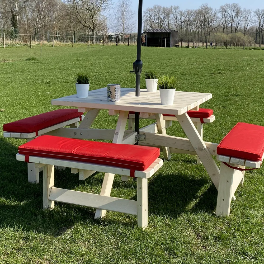 Cuscino per tavolo da picnic rosso 96cm