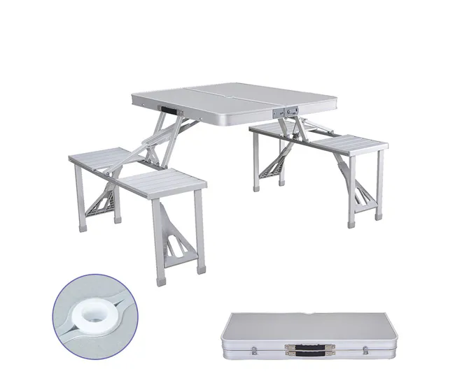 Mesa de picnic Marbueno Aluminio Gris 136 x 67 x 85 cm | Envío Rápido Disponible