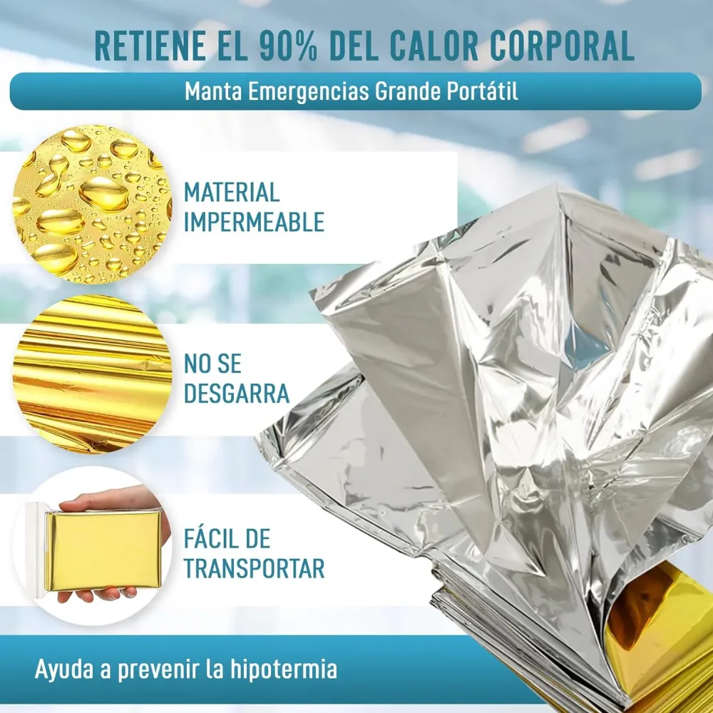Certificado para Cultivo Interior Manta Térmica Emergencias y Supervivencia | Pack x5 Uds