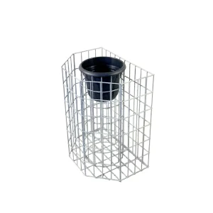 Media columna octogonal para flores, altura 62 cm, MW 5 x 10 cm, galvanizada en cálido incl. maceta