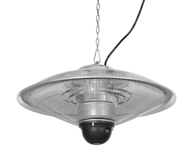 Outsunny Calefactor Exterior de Techo 1010/1200W Estufa de Infrarrojos con Mando Distancia 2 Niveles de Calor Protección I...