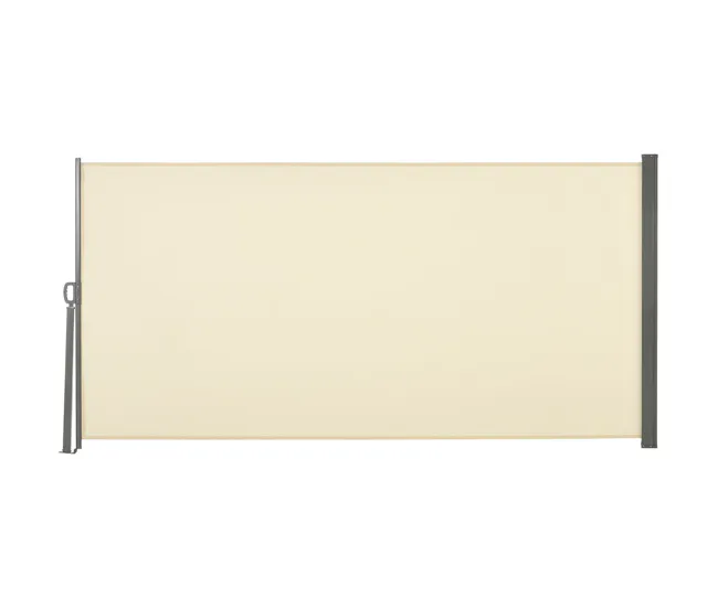 Outsunny Toldo Lateral Retráctil 300x160 cm Pantalla Enrollable Mampara de Privacidad Impermeable y Anti-UV Custodia la Pr...