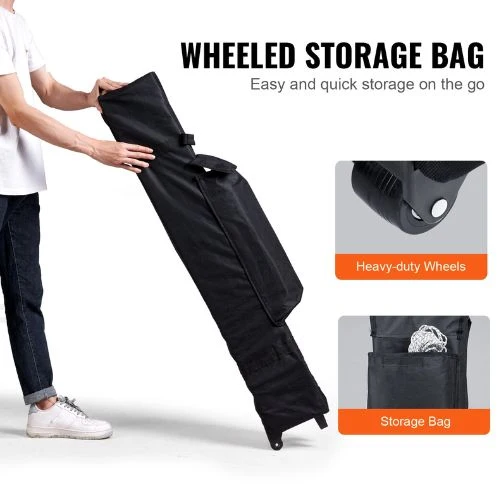 10x10FT 250D PU Silver Coated Tarp Portable Roller Bag Dark Gris