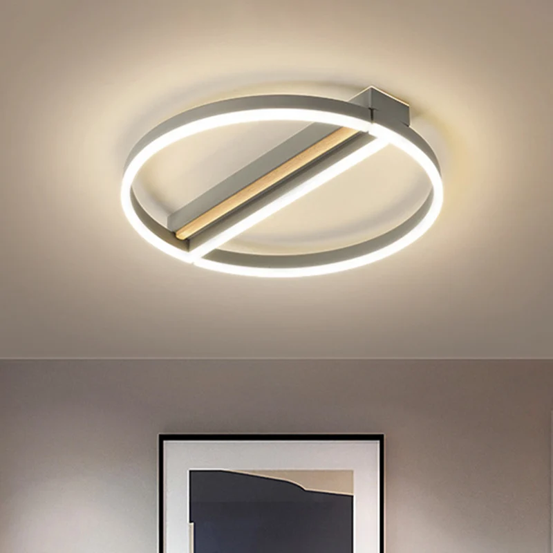 16,5"/20,5" brede cirkel semi-inbouw minimalistische metalen LED salonplafondarmatuur goud/grijs, warm/wit licht