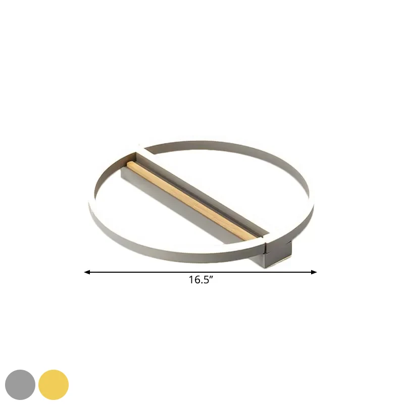16,5"/20,5" brede cirkel semi-inbouw minimalistische metalen LED salonplafondarmatuur goud/grijs, warm/wit licht
