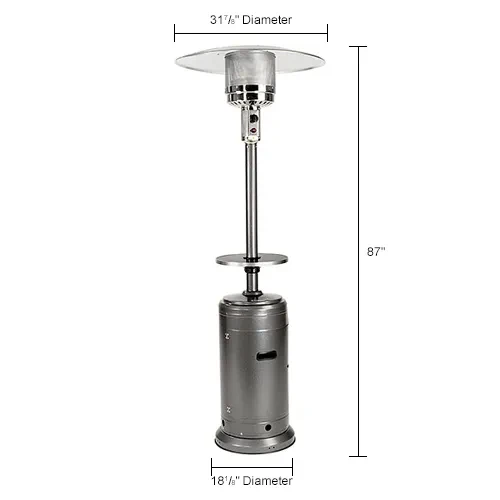 48000 BTU Propane Hammered Bronze Patio Heater Steel Table Argénteo HLDS01-CBT