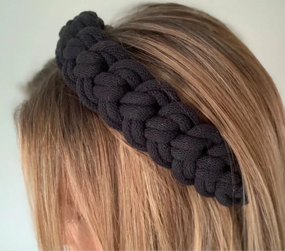 Algodón Cord Chunky Headband - Charcoal