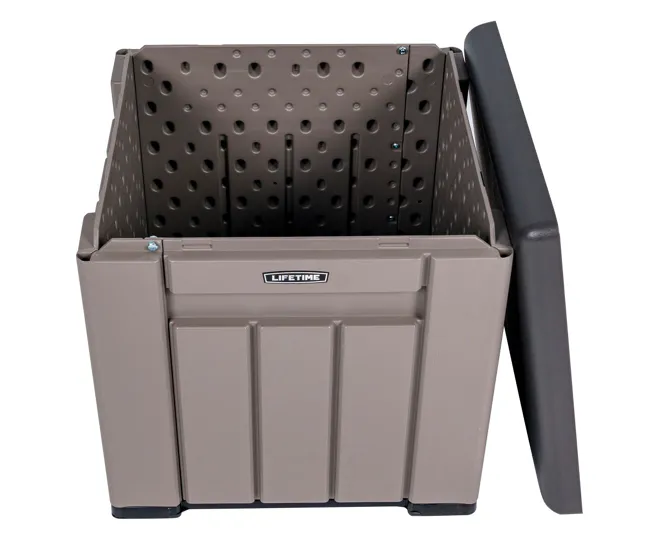 Baúl exterior ultrarresistente gris c/tapa desmontable Lifetime
