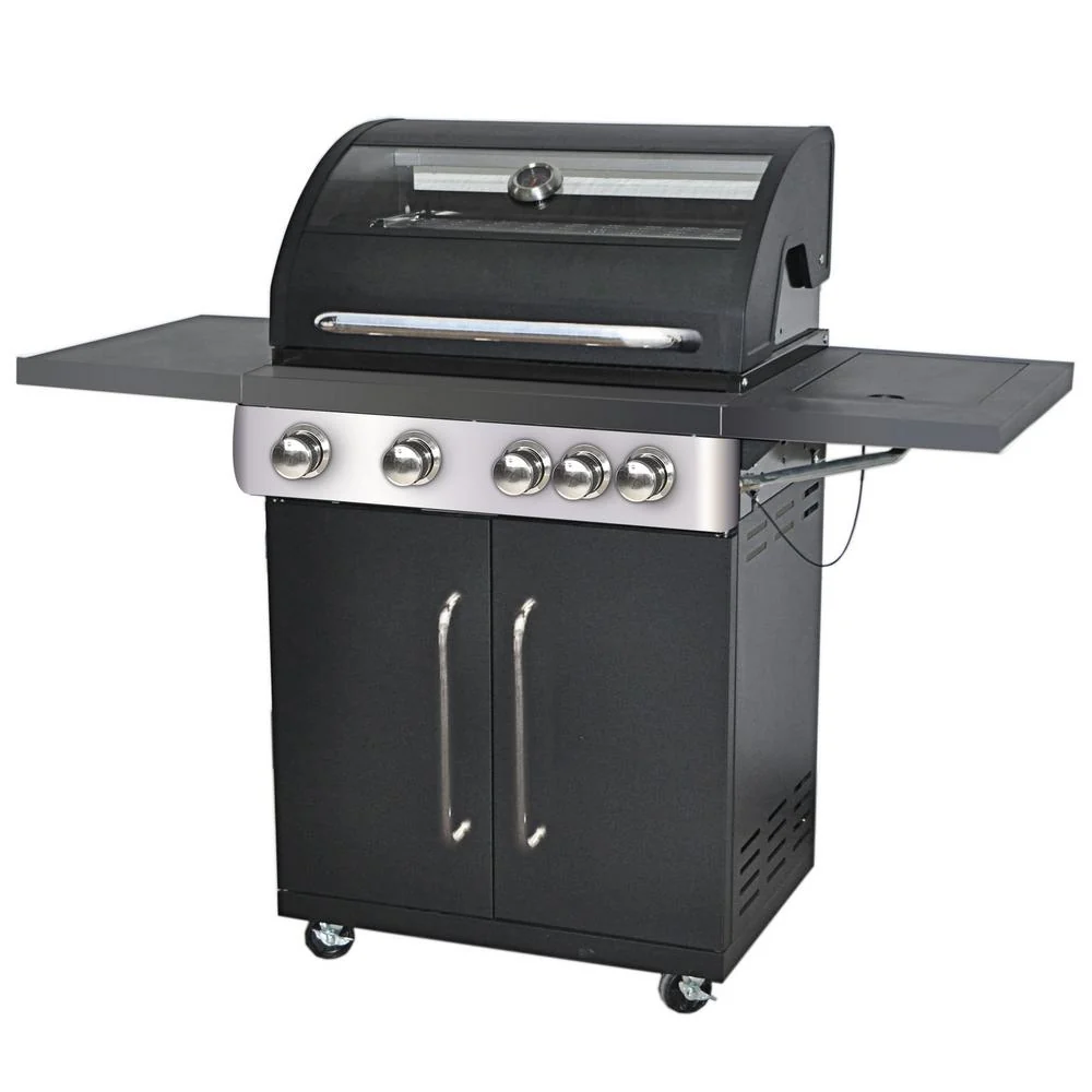 Barbacoa Gas 4Q+Lat Tapa Cristal Birgitt 54 X 132 X 115 Cm Ldk Garden