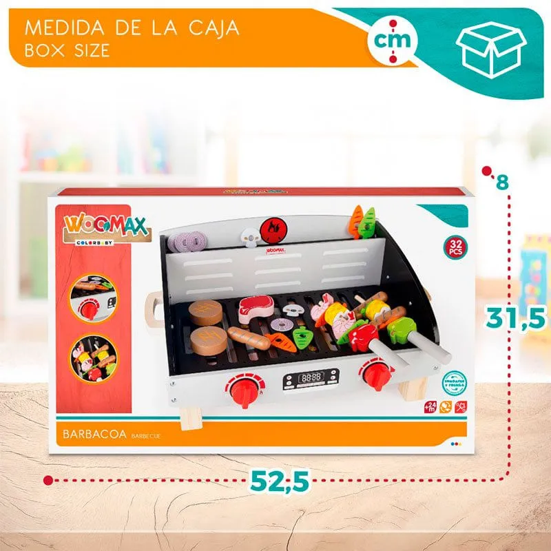 Barbacoa infantil Woomax 31 accesorios +2A negro/gris 23,5x50,5x34 cm