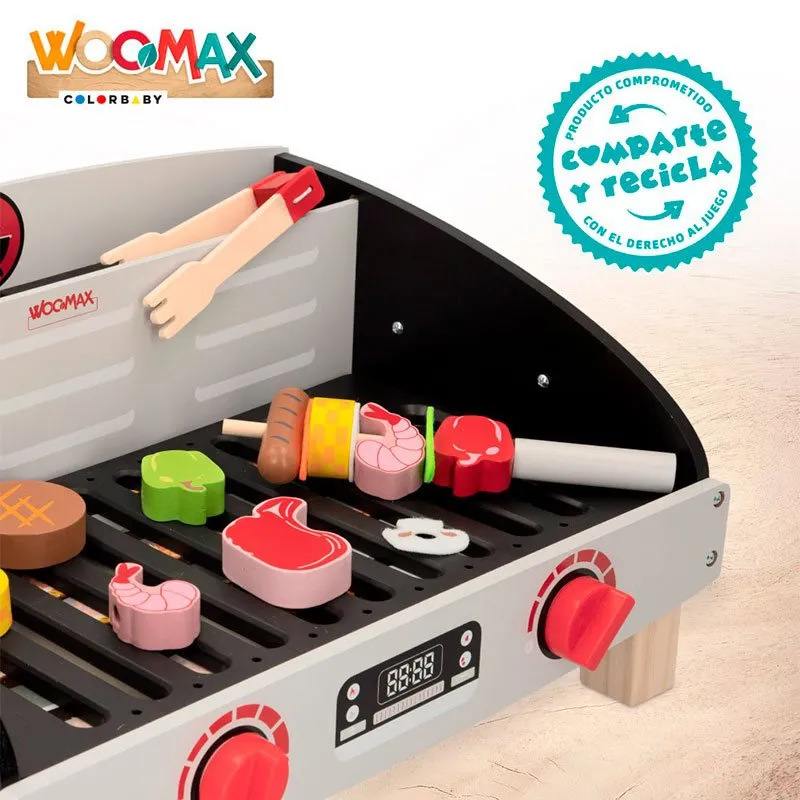 Barbacoa infantil Woomax 31 accesorios +2A negro/gris 23,5x50,5x34 cm