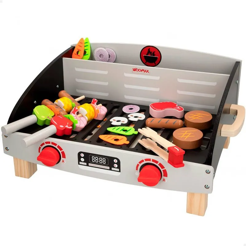 Barbacoa infantil Woomax 31 accesorios +2A negro/gris 23,5x50,5x34 cm