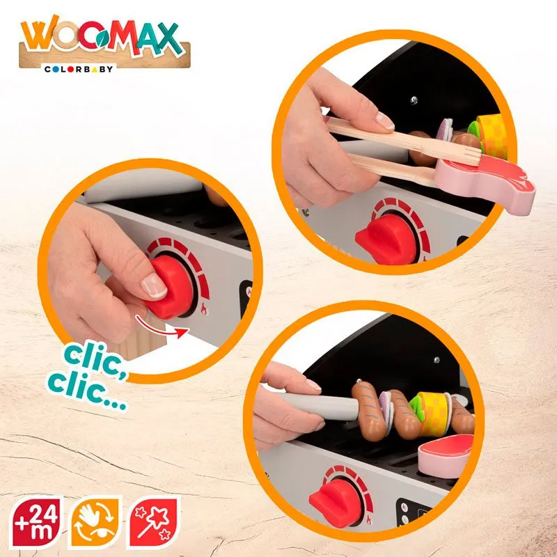 Barbacoa infantil Woomax 31 accesorios +2A negro/gris 23,5x50,5x34 cm