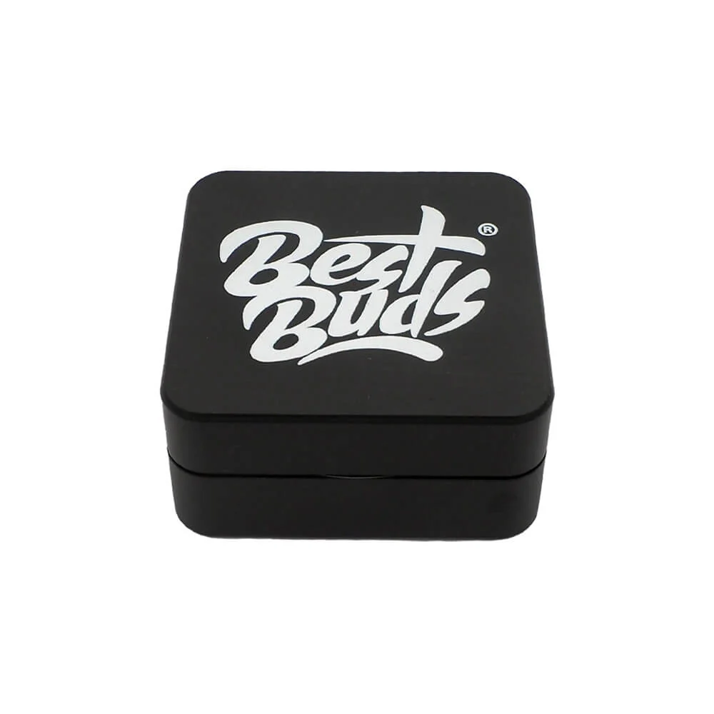 Best Buds Flat Square Aluminium Grinder Black