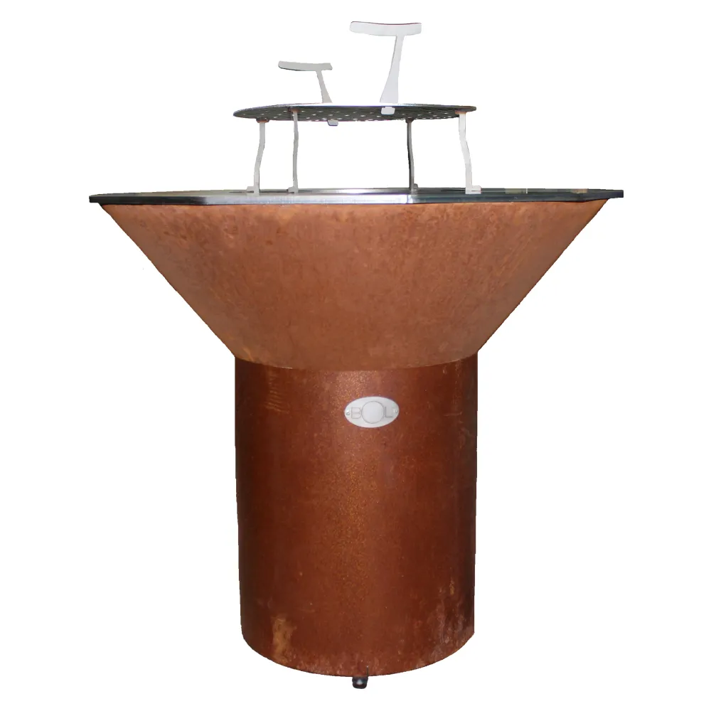 Le Bol - Gril extérieur avec base de 24'' en acier Corten