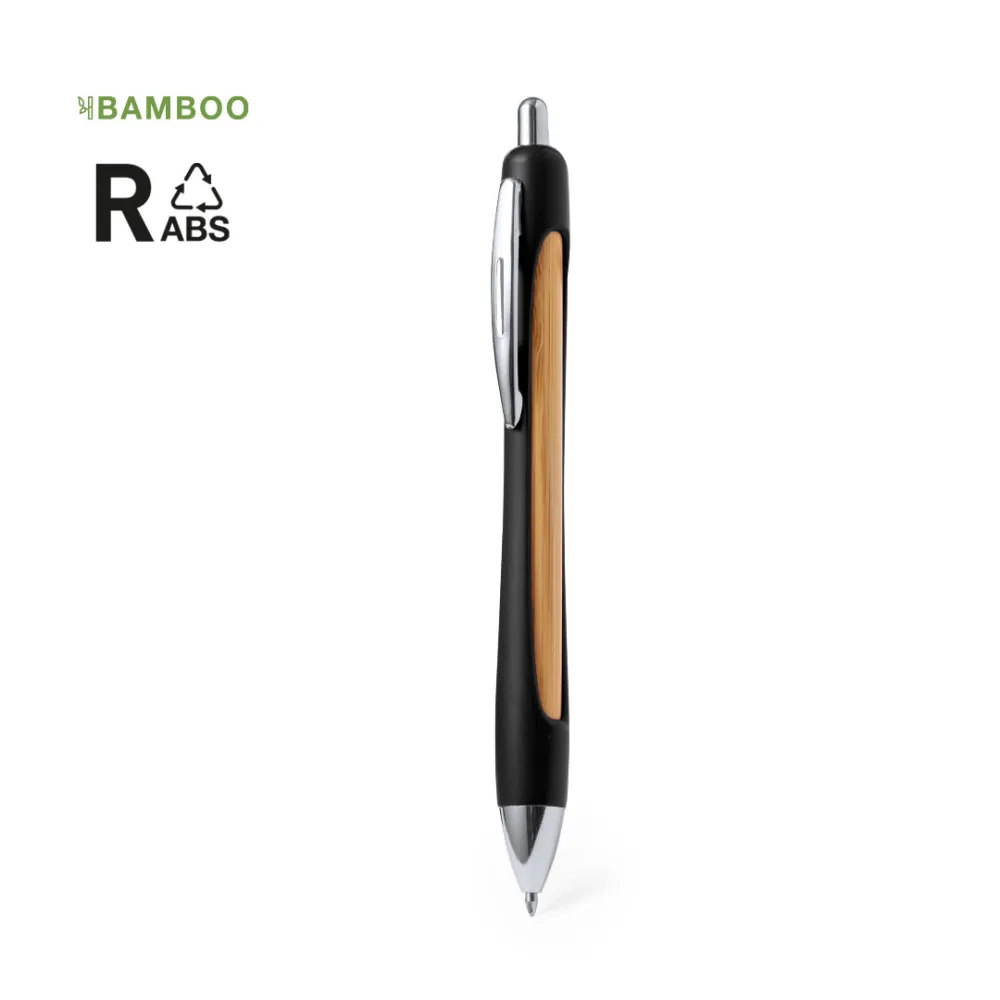 Bolígrafo Ecológico de ABS Reciclado con Certificado RCS y Bambú para Configurar con Tinta Azul Storm Azul