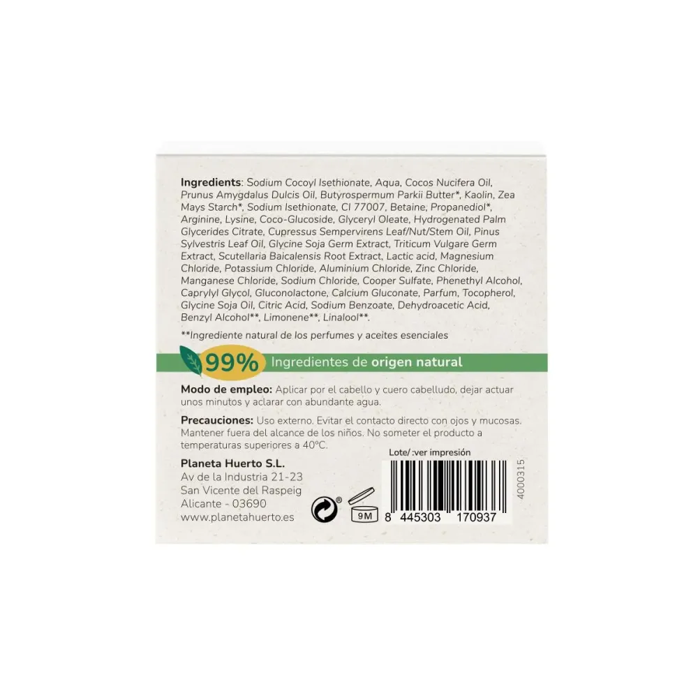 Champú consistente Fortalecedor con Aminoácidos Planeta Huerto 85 g