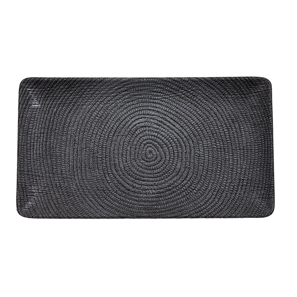 Charola Rectangular 25x14x2.5cm Melamina Negra Lines