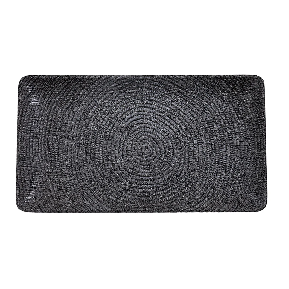 Charola Rectangular 25x14x2.5cm Melamina Negra Lines