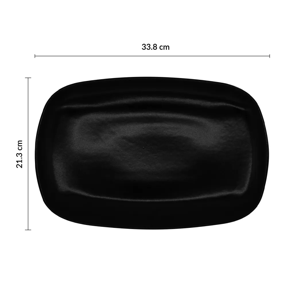 Charola Rectangular 33.8 X 21.3 cm Negro Pluton Cosmos