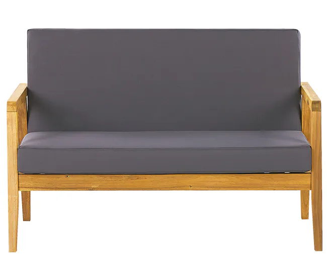 Conjunto de jardín 4 plazas con mesa de madera de acacia clara/gris tenebroso PALLANO