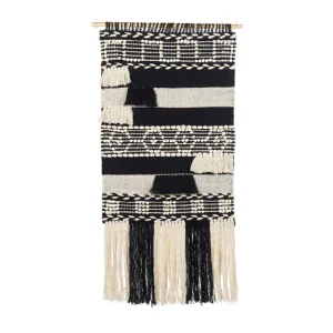 Decoración de pared de algodón beige/negro 56 x 100 cm MURIDKE