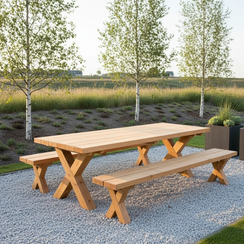 Douglas Tuintafelset Xavi 245 cm (1 tafel, 2 banken) (KING ®)