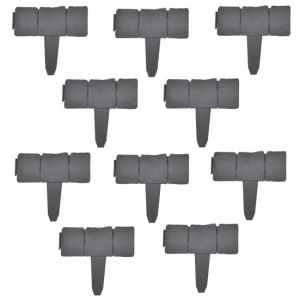 Empalizada para jardines - set de 10 unidades - gris con apariencia de piedra - longitud 250cm separadores