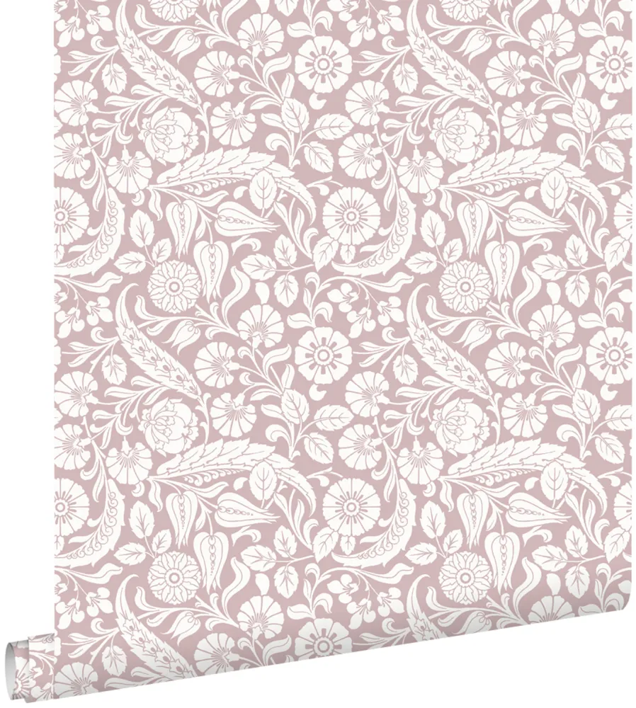 Estahome papel pintado diseño floral morado nítido - 50 x 900 cm - 139331
