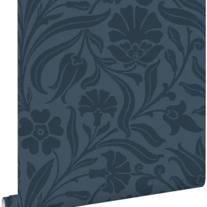Estahome papel pintado flores azul tenebroso - 53 cm x 10,05 m - 139296