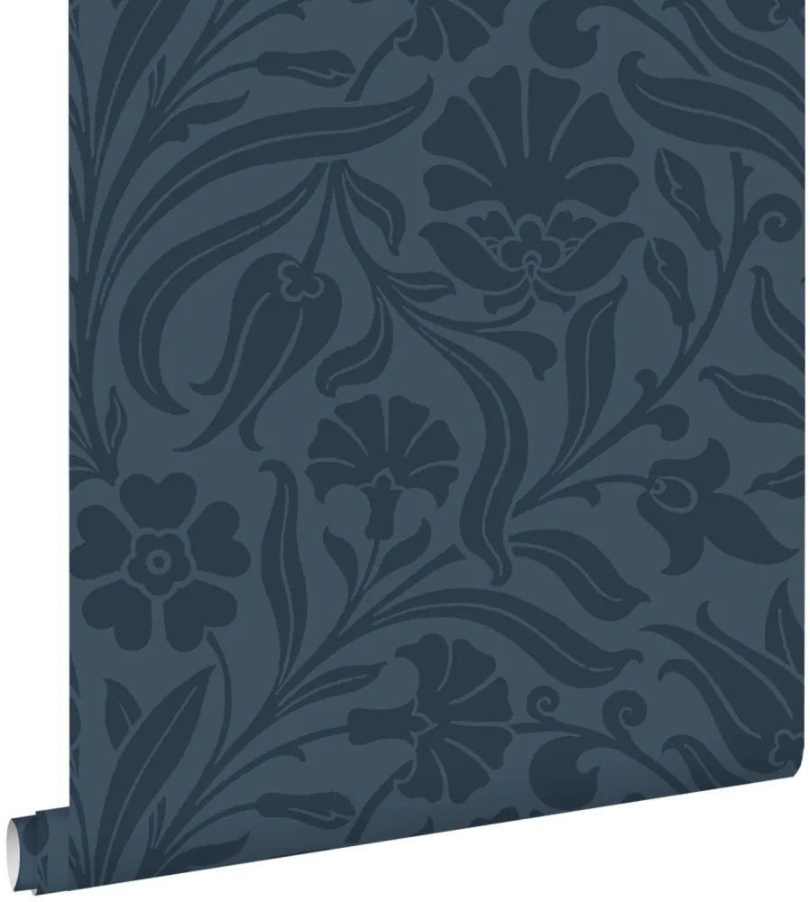 Estahome papel pintado flores azul tenebroso - 53 cm x 10,05 m - 139296