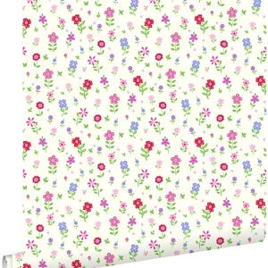 Estahome papel pintado flores múltiple color - 53 cm x 10,05 m - 137319
