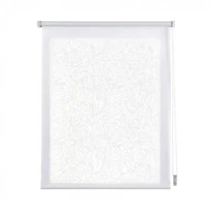 Estores enrollables estampado, estor con dibujos traslúcido Blanco Cachemira, 75 x 180 cm